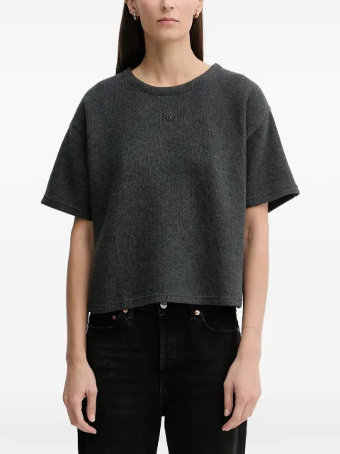 DKNY textured cropped T-shirt Grey DJ6T1671