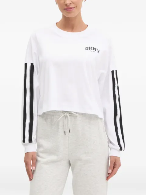 DKNY stripe-detail long-sleeve T-shirt White DP5T1226