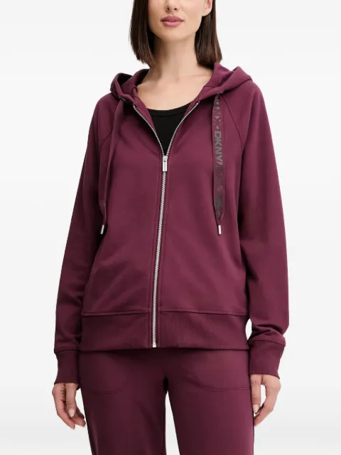 DKNY drawstring zip-up hoodie Purple DP5J9510