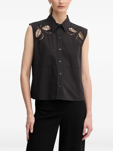 DKNY cut-out detail sleeveless shirt Black P5DM0B45