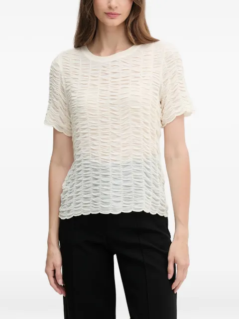 DKNY textured short-sleeved T-shirt Neutrals P52SAW83