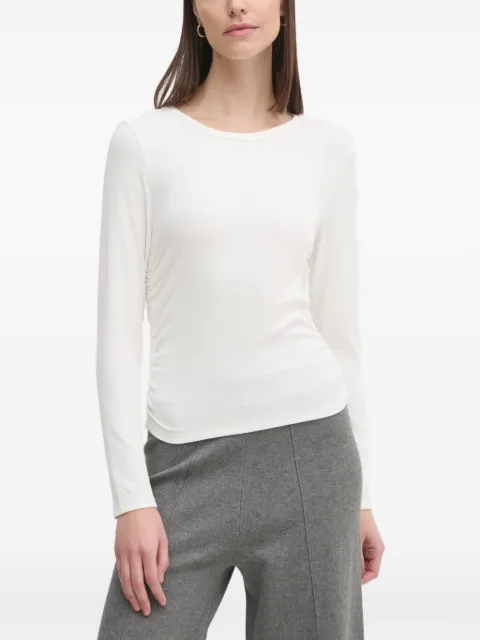 DKNY ribbed ruched T-shirt White DP5T9985