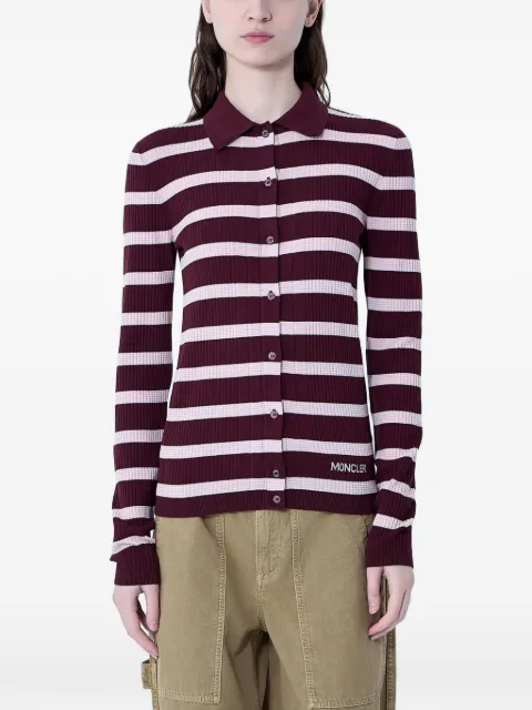 Moncler striped ribbed cardigan Red L10939A00004M93