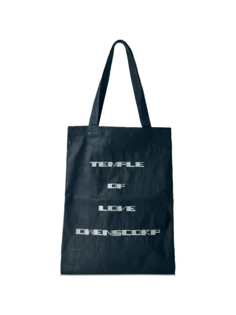 Rick Owens DRKSHDW text-graphic rectangular tote bag Black DA01F4431DBKM12
