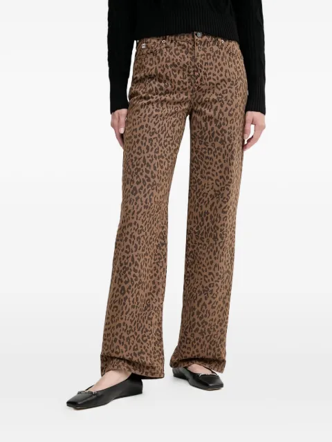 DKNY leopard-print denim jeans Brown DJ5M4062