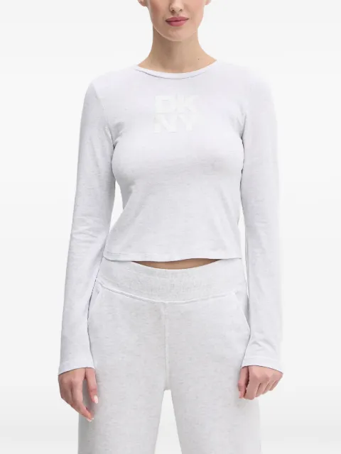 DKNY logo-print long-sleeve T-shirt Grey DP5T1113