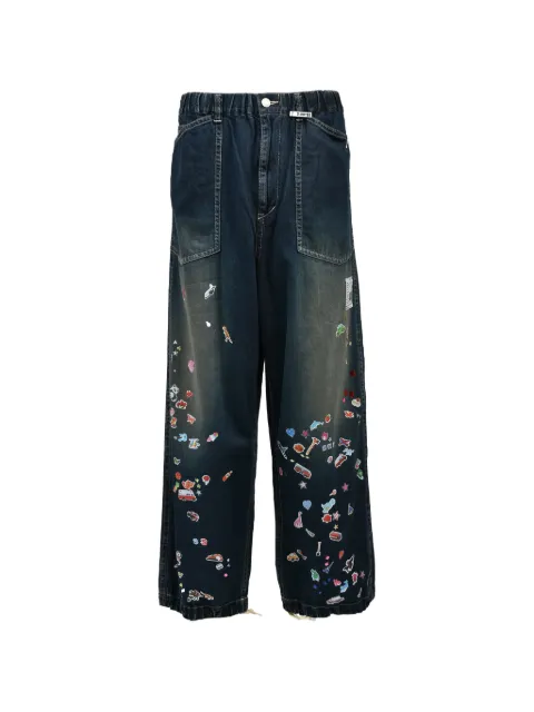 Maison MIHARA YASUHIRO Baker Stickers jeans Blue J16PT124IND
