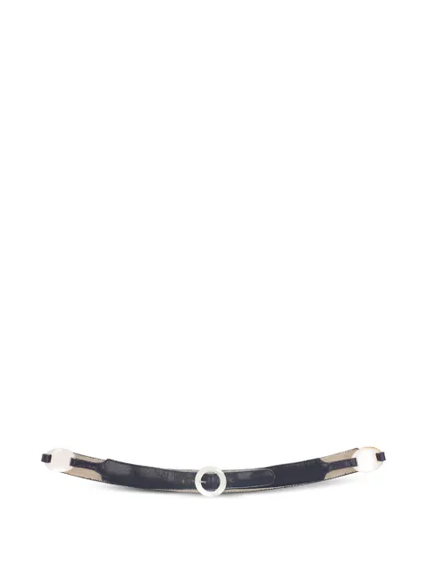 Pirovano Vintage 2022 mother-of-pearl buckle belt Blue W22042225
