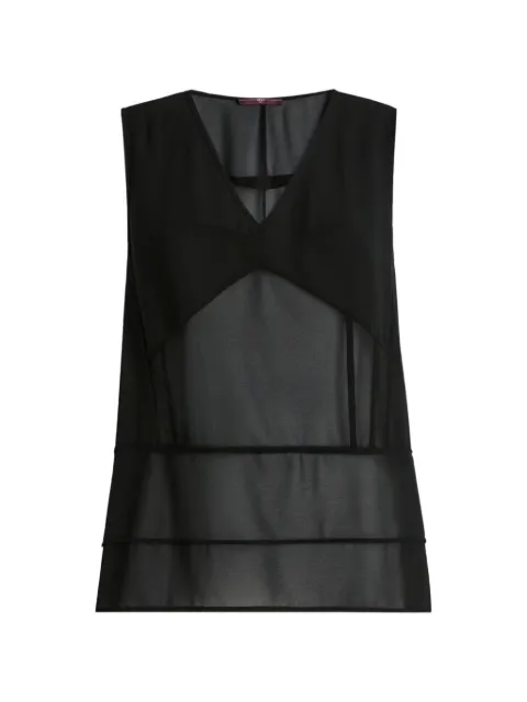High Flimsy V-neck layered sleeveless blouse Black S5327690T66