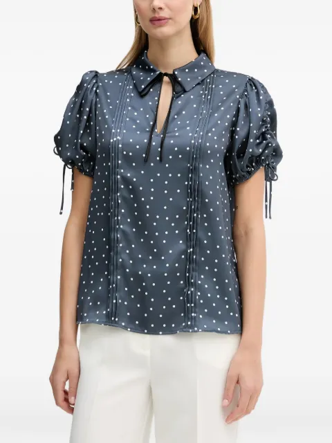Silvian Heach Alaxim polka-dot pleated top Grey GPP26340BL