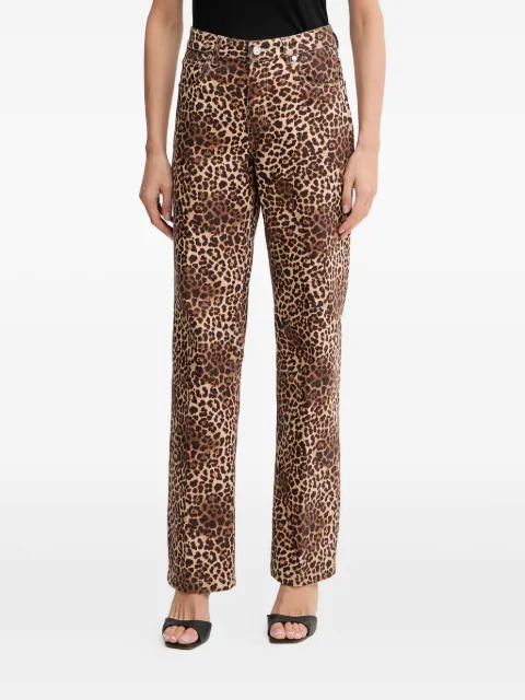Silvian Heach Ronney animal print jeans Neutrals GPA25423JE