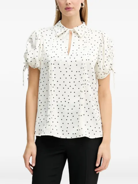 Silvian Heach Alaxim micro-pattern short-sleeve top White GPP26340BL