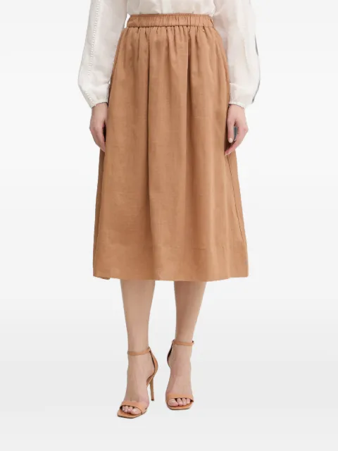 Silvian Heach Shipo gathered elasticated-waist midi skirt Pink GPP26443GO