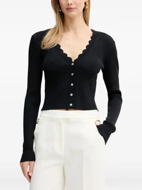 Silvian Heach scalloped buttoned cardigan Black GPP26394CD