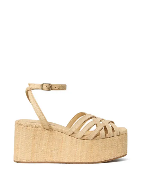 Loeffler Randall Channing platform crossover sandals Neutrals CHANNINGRNATRL