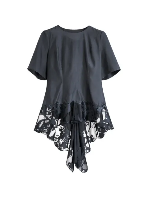 Alexander McQueen lace short-sleeved blouse Grey 868898QBABE