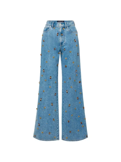 Veronica Beard embellished wide-leg jeans Blue J2603D22008915
