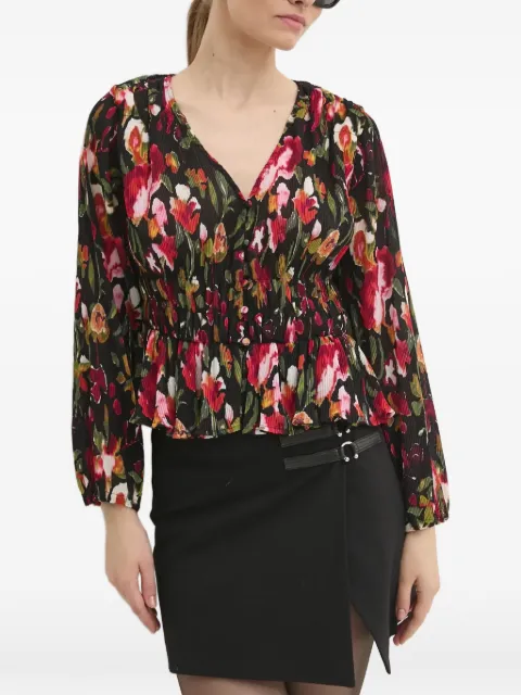 Desigual floral V-neck blouse Black 24WWBW09