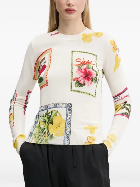 Desigual floral-print sweater White 25SWJF32