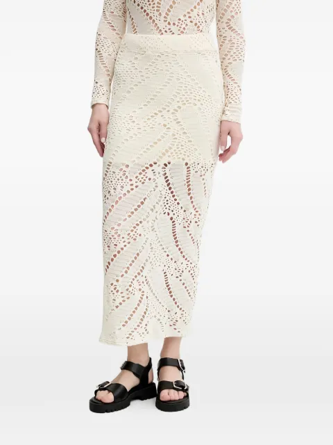 Desigual Woolf crochet midi skirt Neutrals 25SWFK04