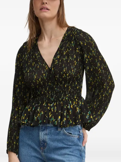 Desigual floral V-neck blouse Black 24WWBW06