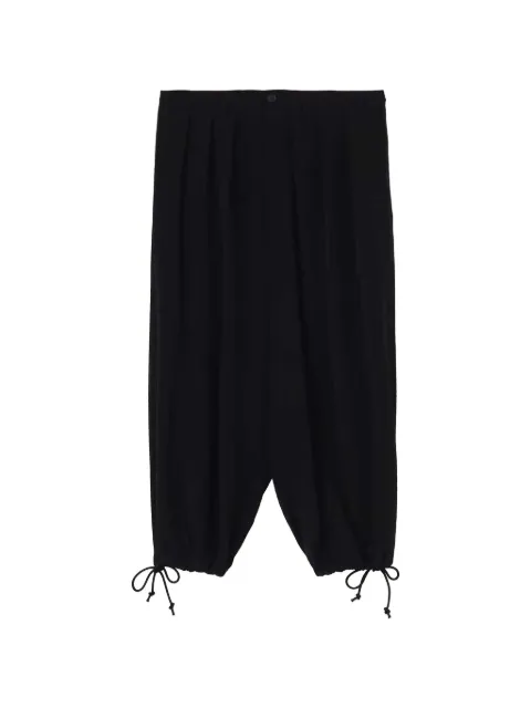 Yohji Yamamoto pleated drop-crotch trousers Black HKP10500