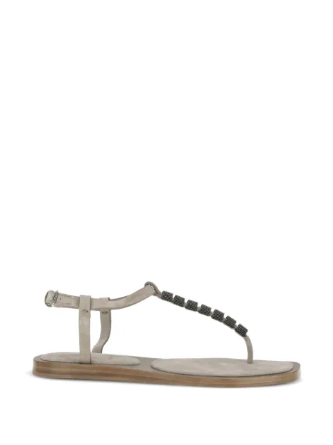 Brunello Cucinelli beaded-strap sandals Grey MZSFC3151C5859
