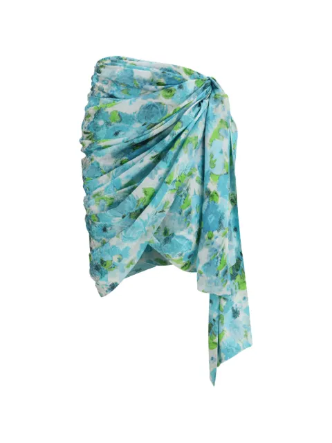 Chloé floral-print draped mini skirt Blue CH26UJU26387