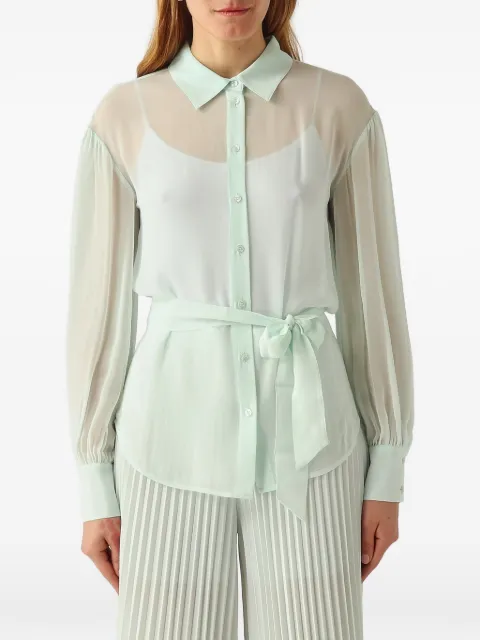 TWINSET sheer self-tie blouse Green 261TP2790