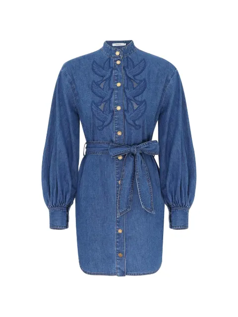 ZIMMERMANN appliqué belted mini dress Blue 8760DS26R