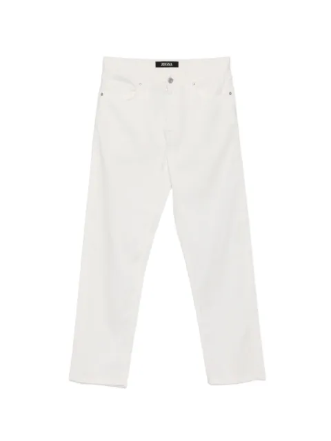 Zegna belt-loops trousers White RUHP16A3508N01003