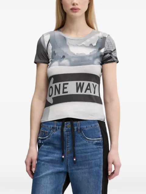 Desigual graphic-print short-sleeve T-shirt Grey 25SWTKA0