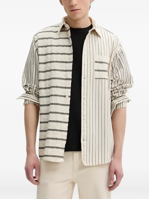 Desigual Jack patch-pocket striped shirt Neutrals 25SMCW15