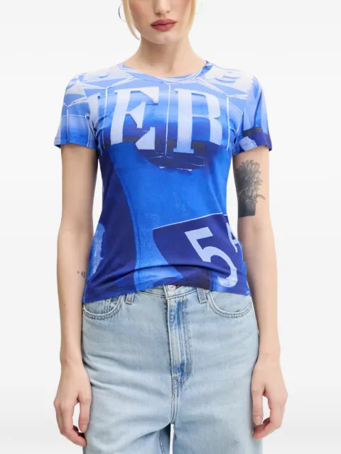 Desigual graphic-print T-shirt Blue 25SWTKA0
