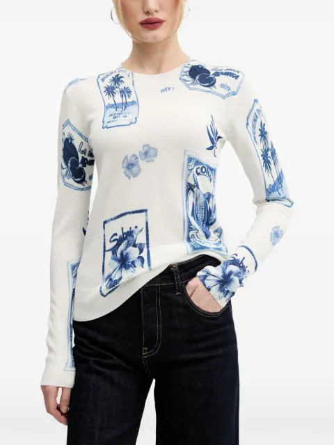 Desigual graphic-print sweater White 25SWJF32