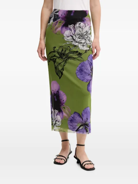 Desigual floral-print midi skirt Green 25WWFK03