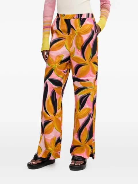 Desigual floral-print split-hem trousers Pink 25SWPW143021