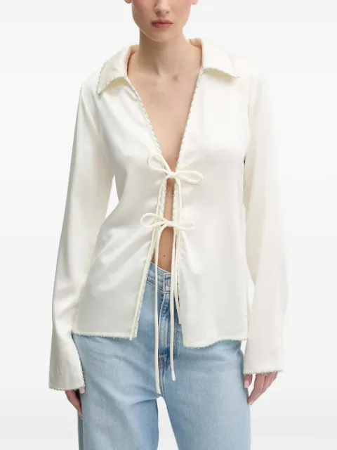 Desigual tie-front long-sleeve blouse White 25SWBW08