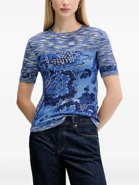 Desigual floral short-sleeve top Blue 25WWTF04