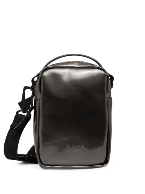 Rains glossy-finish logo-embossed shoulder bag Grey 14920