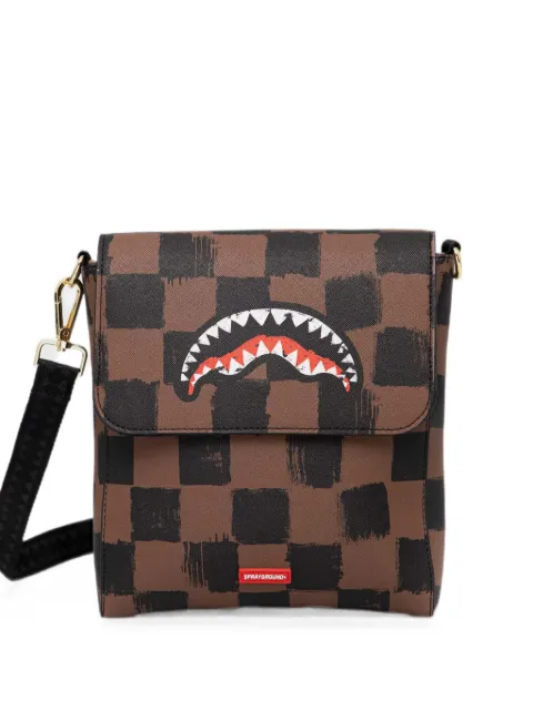 Sprayground checkered shark messenger bag Brown 910B5349NSZ