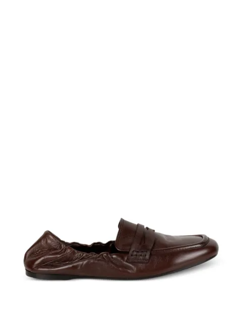 GUGLIELMO ROTTA gathered leather loafers Brown SATINNAPPAAFRICA