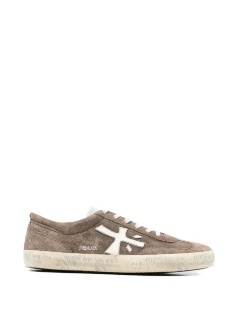 Premiata David logo-patch sneakers Brown 8094