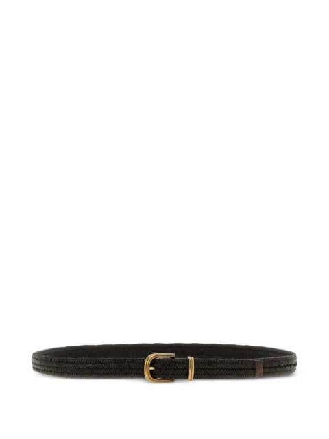 Brunello Cucinelli braided stretch leather belt Brown M0NAPC228CMORO