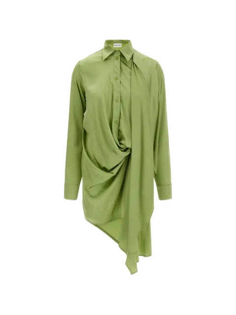 VAILLANT STUDIO Isadora asymmetrical draped shirt dress Green DR150PISTACHIO