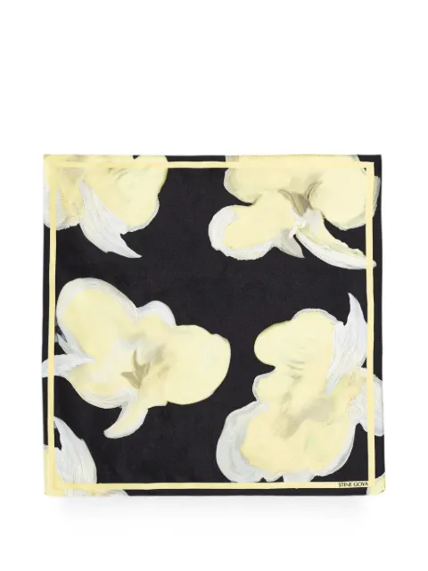 Stine Goya floral-print silk scarf Black SGPS26A010
