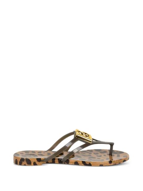 Dolce & Gabbana leopard-print sandals Brown CW2418AY850
