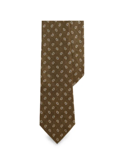 Polo Ralph Lauren pine-print linen tie Brown 712B18795003