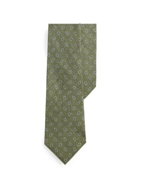 Polo Ralph Lauren pine-print linen tie Green 712B18795002