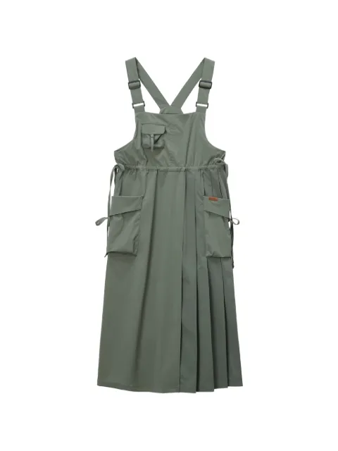 Musium Div. pockets pleated midi dress Green MMUDSW01216X